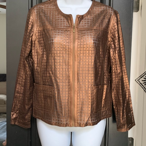 Ruby Rd. Jackets & Blazers - *Bronze Ruby Rd. Laser cut jacket